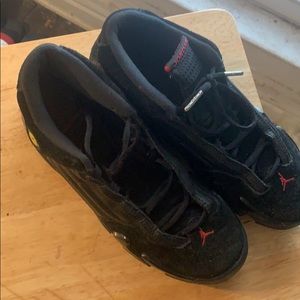 Black and red jordans